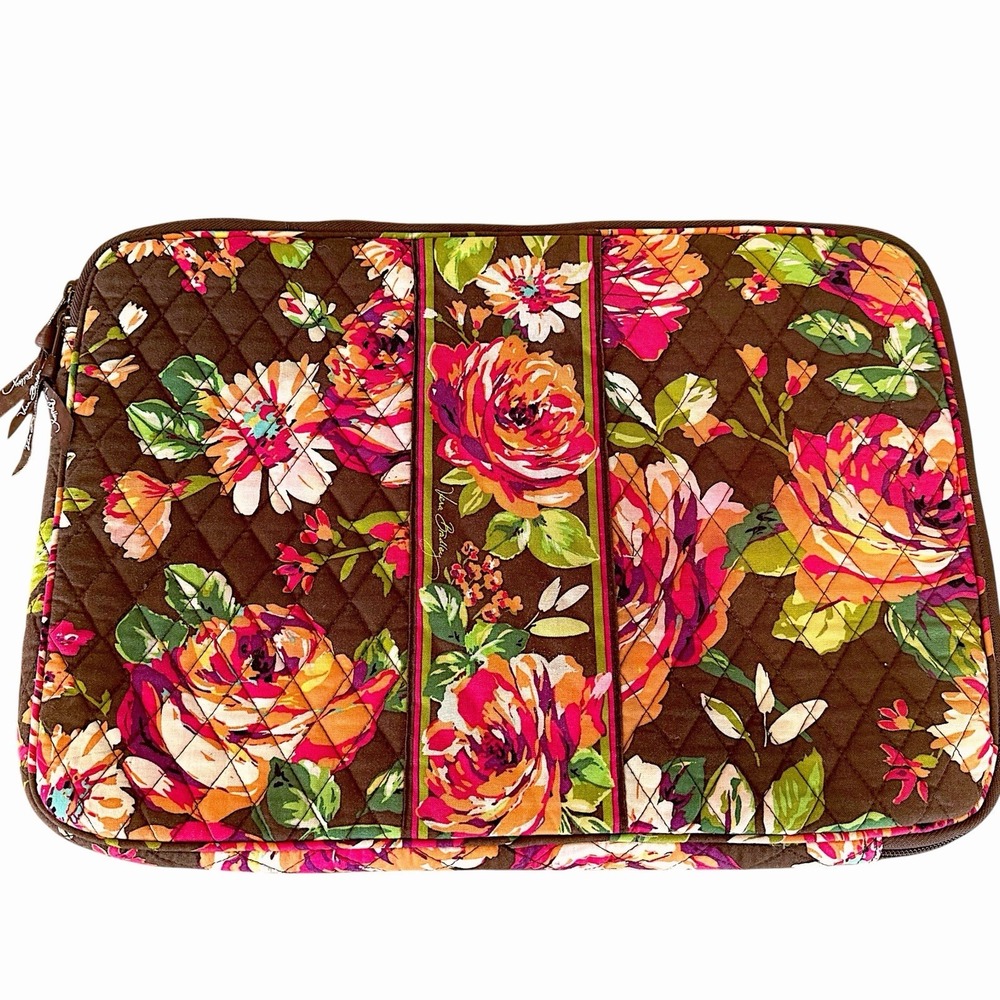 Vera Bradley English Rose Print Large Laptop‎ Case 17x12 Soft Quilt Retired Y2K
